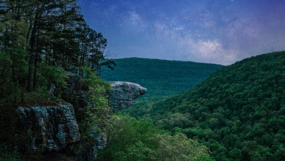 The Milky Way hangs in the sky over Whitaker Point