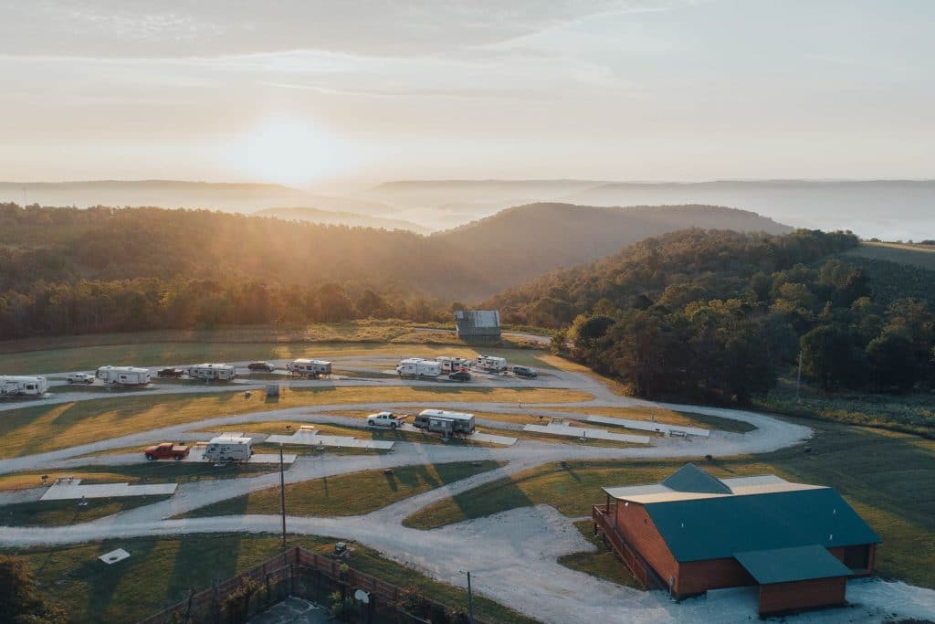 Buffalo Outdoor Center's RV Park near Ponca, Arkansas.