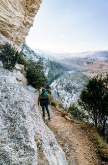 Winter Hiking on Big Bluff along the Goat Trail