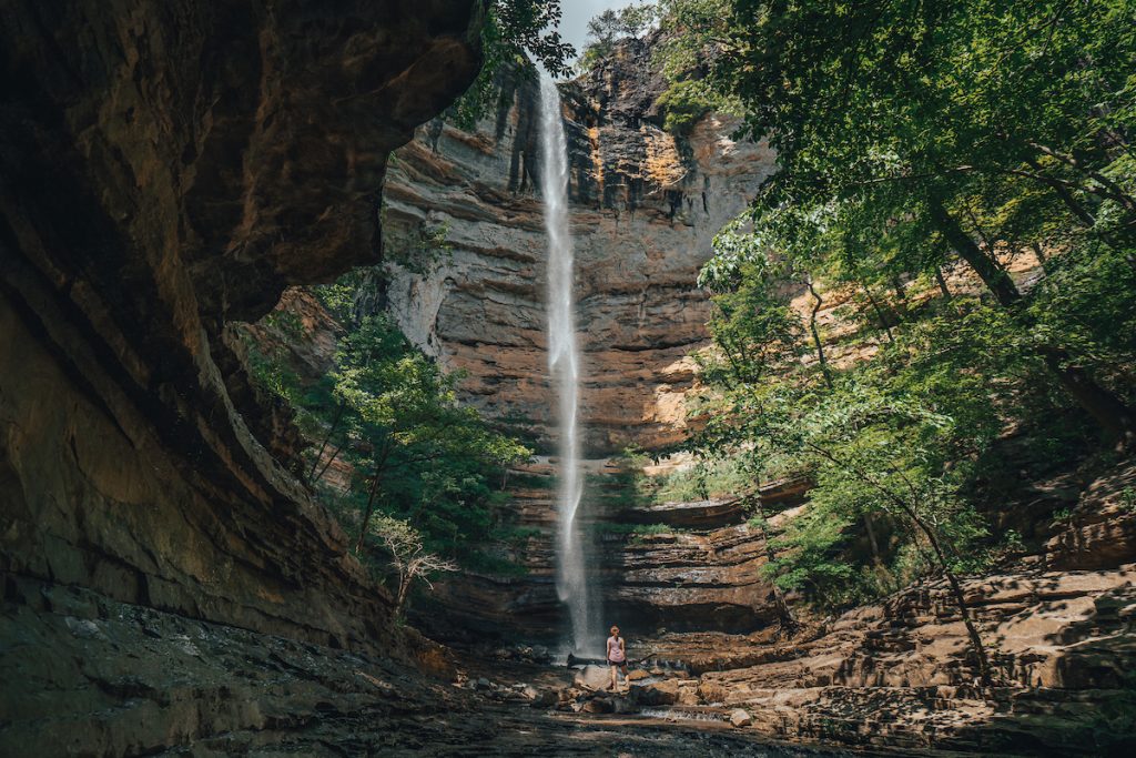 The Hemmed-In Hollow waterfall on the Buffalo National River.