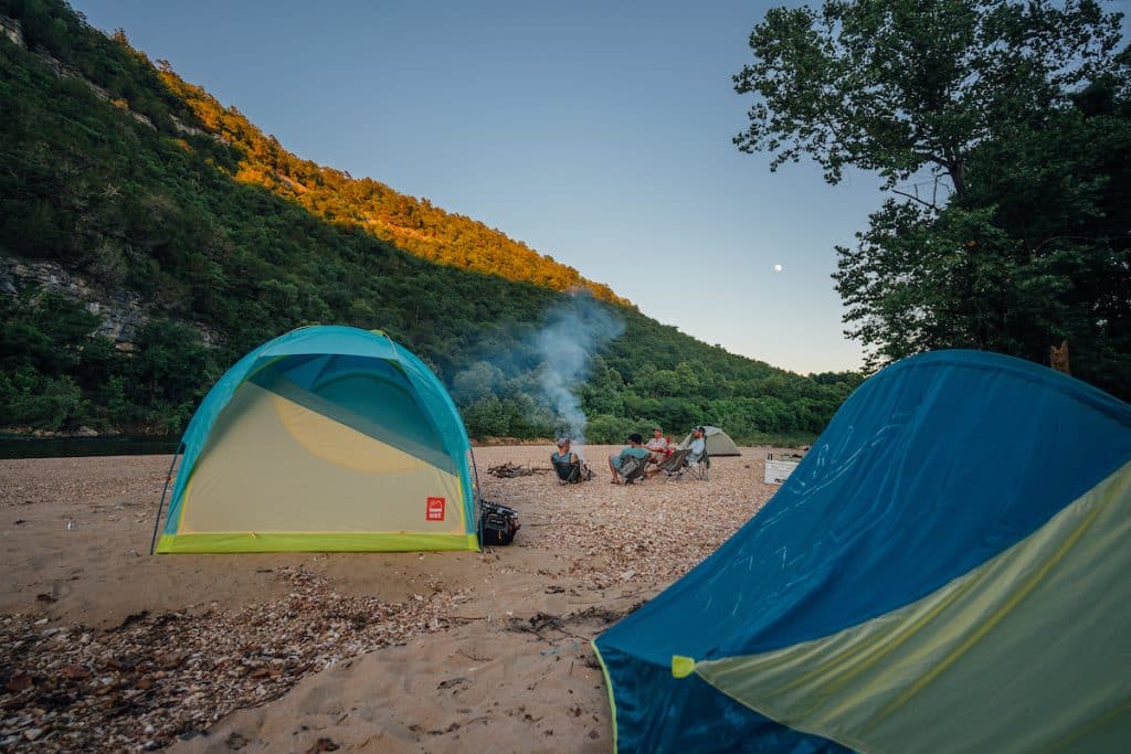 Gravel bar campsite on the Buffalo National River.