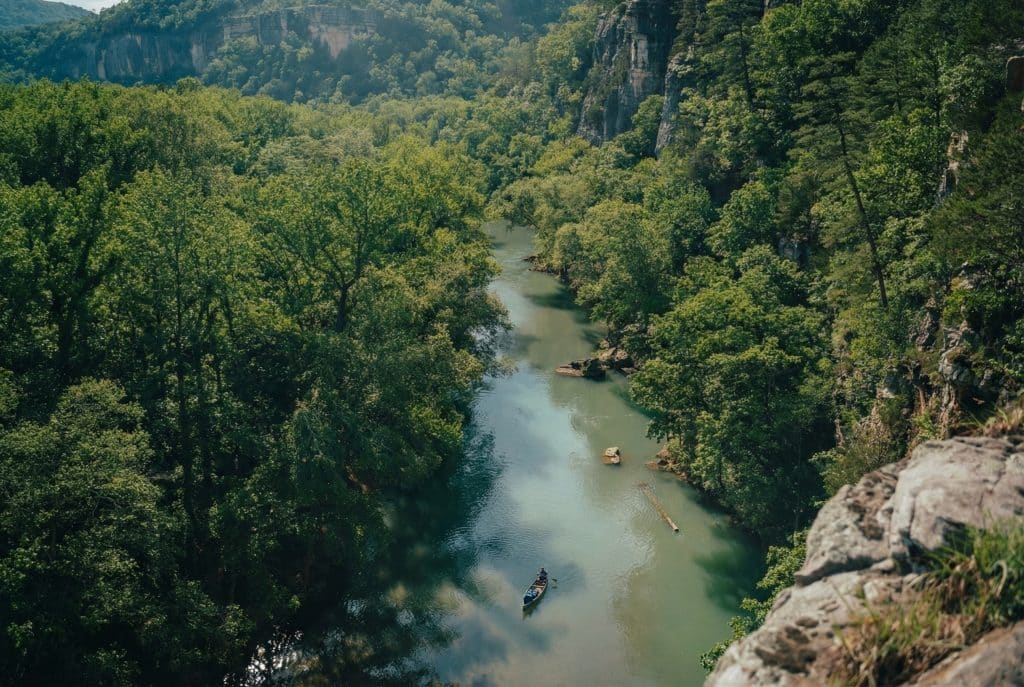 Canoe on the Buffalo National River near Ponca, Arkansas.